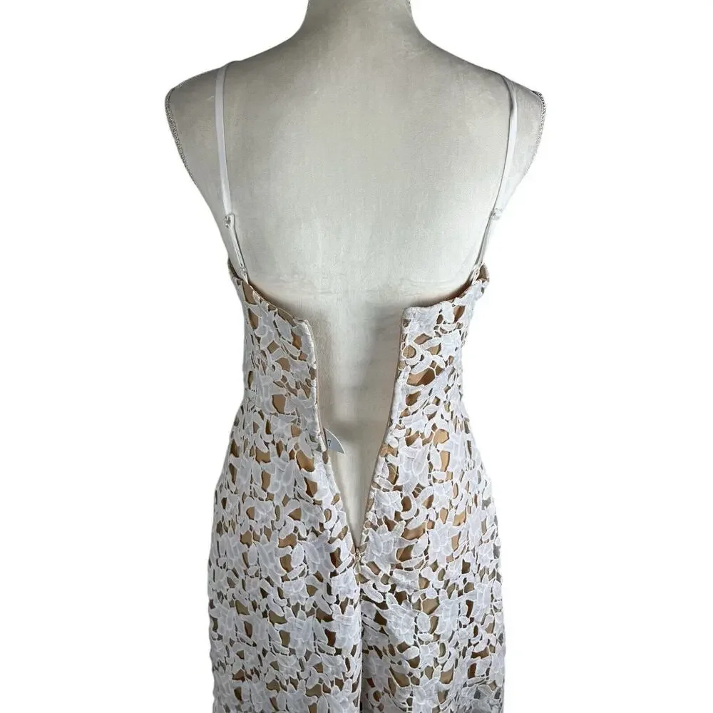 Elegant White Lace High Low Dress - Picture 7 of 9